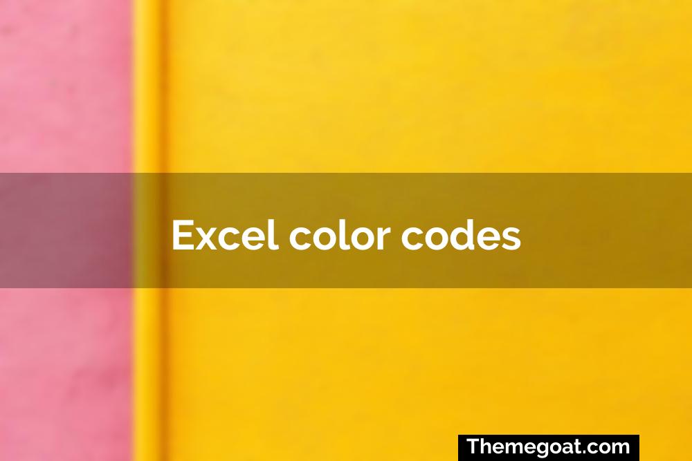 Excel color codes