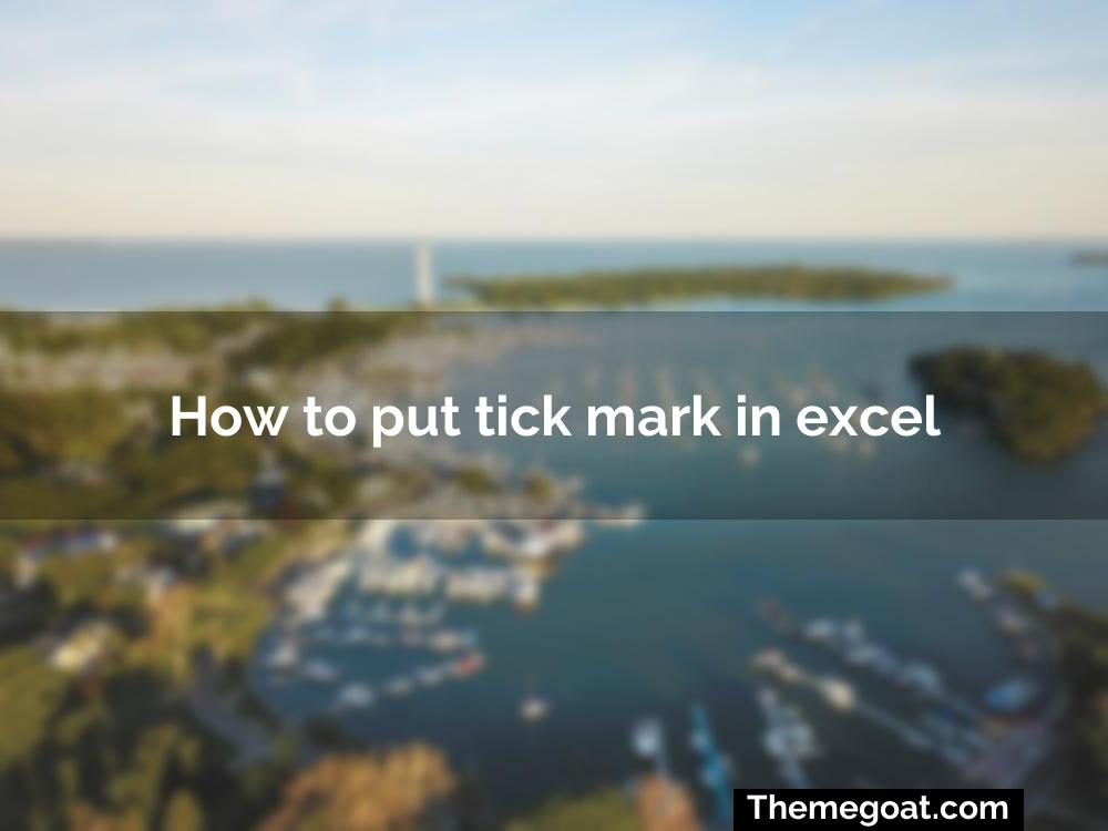 How to put tick mark in excel