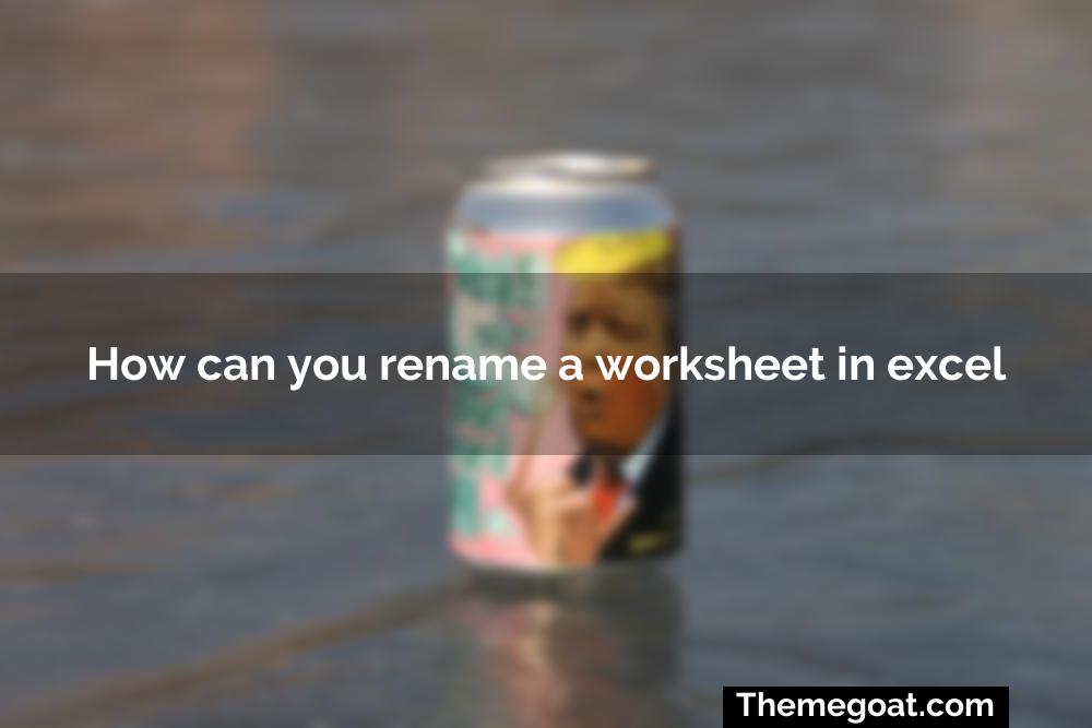How can you rename a worksheet in excel